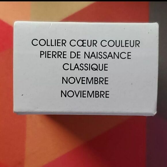 Avon Classic Silvertone Birthstone Heart Necklace w/Rhinestones NOVEMBER NEW! - Picture 9 of 12